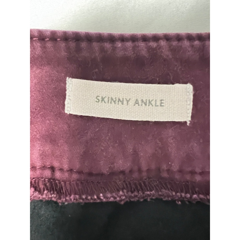 LOFT Outlet Womens Skinny Ankle Pants Burgundy Front‎ Seam Stretch Size 12 - Picture 4 of 10